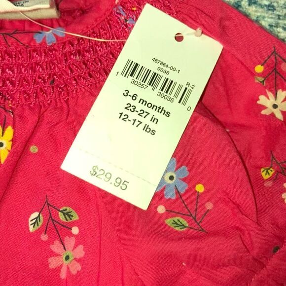 Baby Gap, Tunic Dress with Bloomers Set, Magenta Floral Print, Ruffled Sleeves - Picture 2 of 8